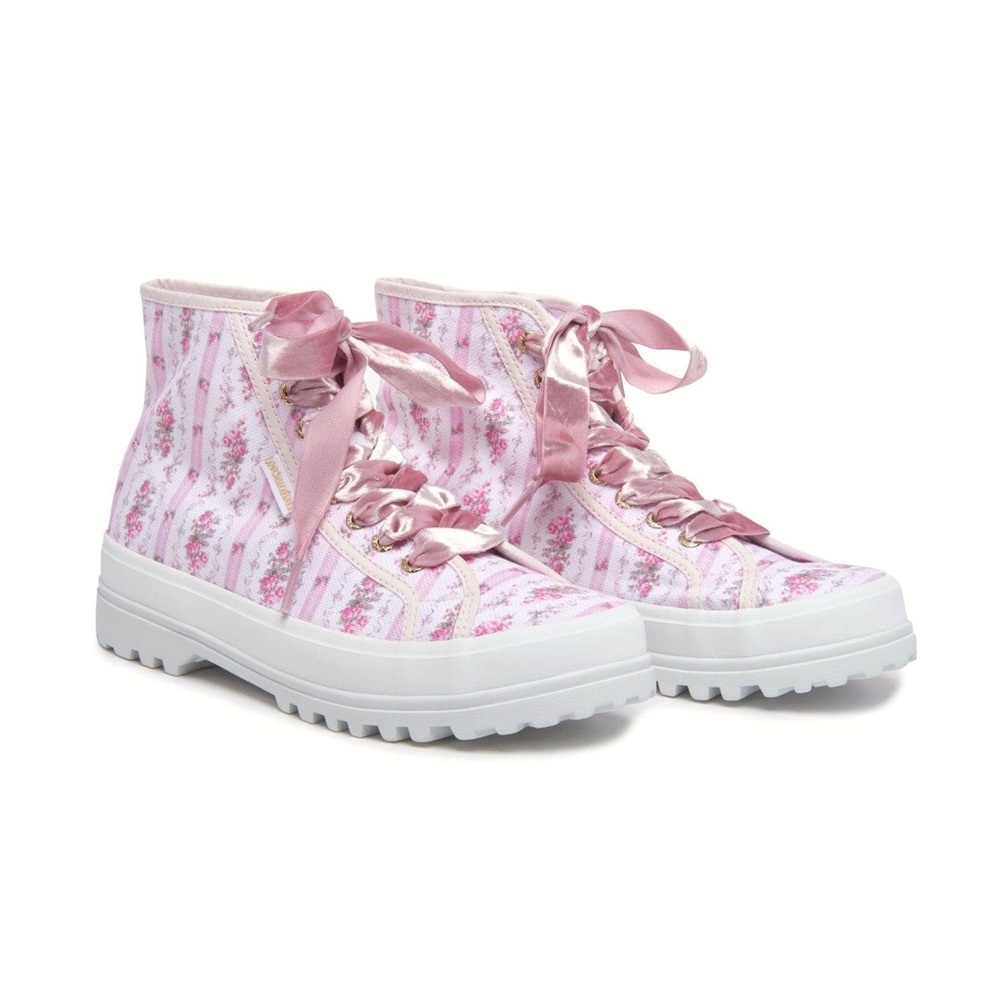 Loveshackfancy X superga hightop sneakers